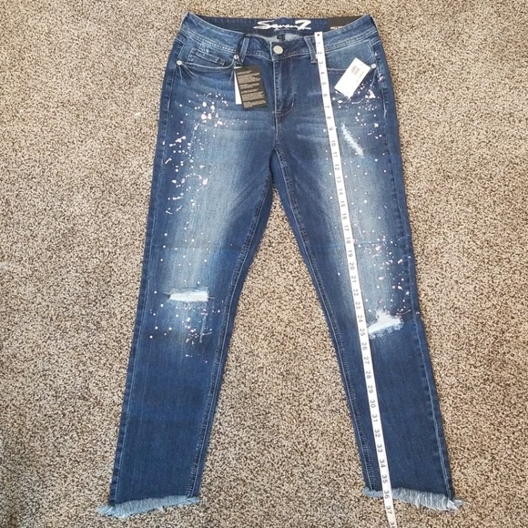 SEVEN7 PAINT SPLATTER SKINNY JEANS - Picture 8 of 12